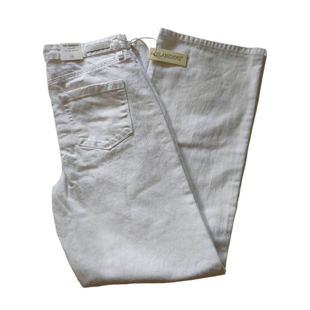 Franklin Ribcage Optic White Wide Leg Jean by Blank NYC Sz 26 31" Inseam - Picture 4 of 6